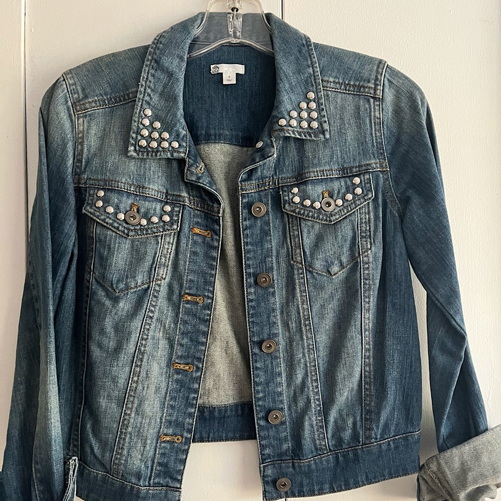 Nordstrom BP Customized Studded Denim Jean Jacket Size Small